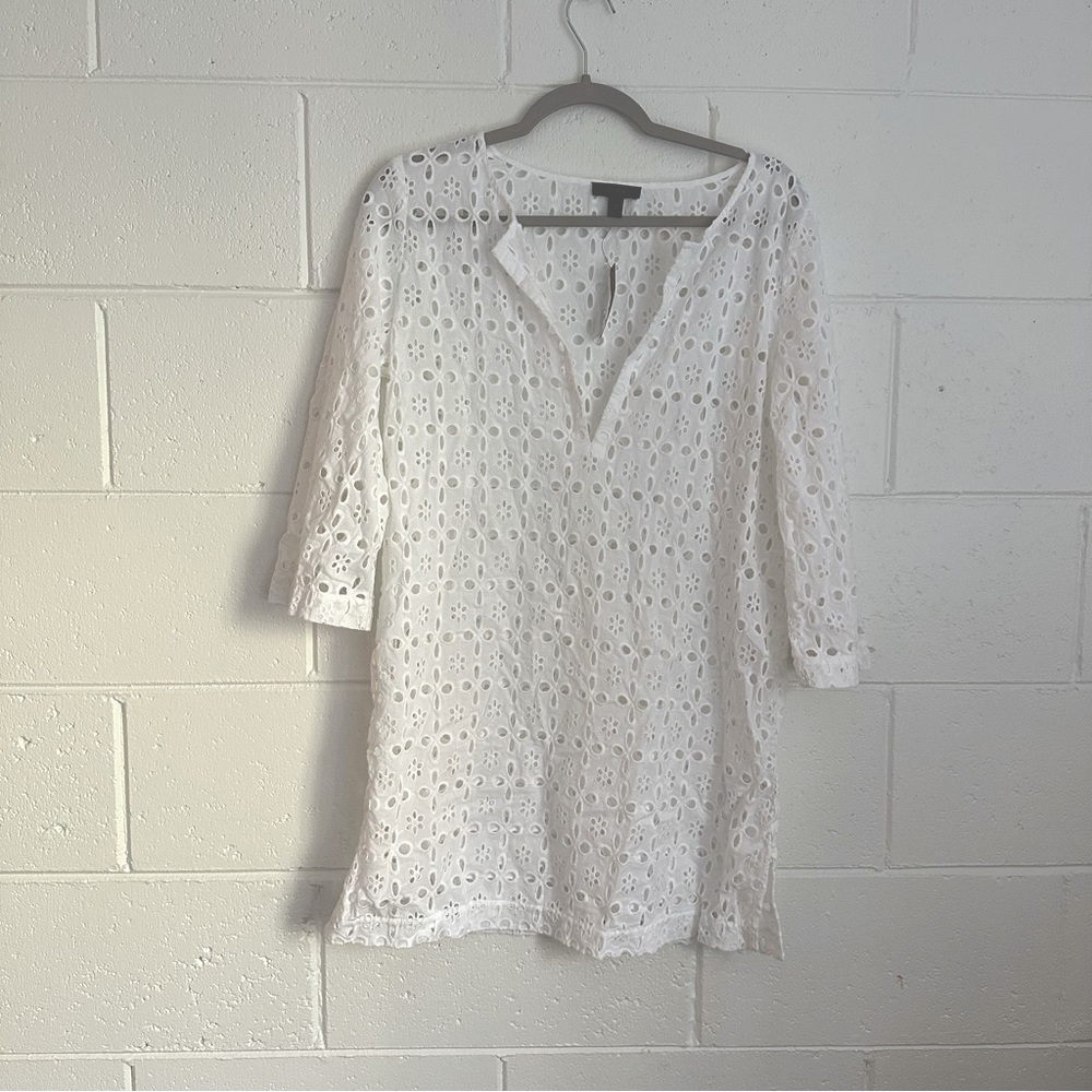 NWT JCrew white eyelet cover up
